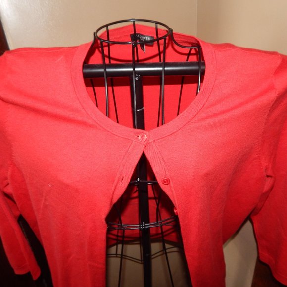 Ladies TALBOTS PETITE Cardigan Sweater ~ Lightweight ~ 3/4 Sleeve ~ Size LP - Picture 2 of 7